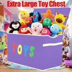 YOLOXO Toy Box Chest, Collapsible Sturdy Storage Bins with Lids, Extra Large Kids Toy Storage Organizer Boxes Bins Baskets for Kids, Boys, Girls, Nursery Room, Playroom, Closet (Classical Purple) - Image 4