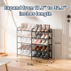 ENJOYBASICS 5 Tier Expandable Shoe Rack, Metal Small Shoes Shelf, Black - Image 2