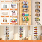 Hongtamoya Adjustable Over the Door Organizer, Metal Hanging Door Organizer with 5 Wire Basket 7 Hooks, Wall Mounted Shelf for Pantry Laundry Organization and Storage, Black - Image 6