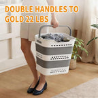 42L Medium Collapsible Plastic Laundry Basket with Handles, Foldable Laundry Basket Hamper, Pop Up Storage Container Organizer for Washing Storage (Gery, 17 Inch * 13 Inch * 15 Inch) - Image 3