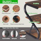 Wooden Shoe Rack for Entryway Closet, S-Shaped Shoe Storage Shelf - Image 4