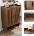 Shoe Cabinet, Large 6-Tier Shoe Storage Cabinet with Louvered 2 Doors, 44" Tall Freestanding Entryway Shoe Cabinet with Adjustable Shelves, Modern Shoe Organizer Cabinet, Shoe Rack Cabinet (Walnut) - Image 4