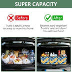 Trunk Organizer Collapsible Car Organizer with Handle Car Storage Box Bin for Groceries SUV Utility Tote Bag Portable Vehicle Container Quatrefoil Gradient Blue and Yellow - Image 4