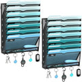 8-Tier Wall File Organizer and Mail Organizer with 5 Hooks, 2 Pack by JMHUD