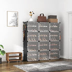 ROJASOP Portable 8-Tier Shoe Cabinet - 48-Pair Shoe Organizer with Expandable, Free Standing, Stackable Space Saving Design and 2 Exclusive Versatile Hooks for Bedroom - Image 2
