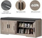 Homleke Shoe Storage Bench, 4 Doors & Thickened Padded Seat Cushion - Image 7