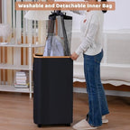 IEGrow Laundry Basket with Wheels 110L Clothes Hamper for Laundry,Black - Image 3