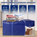 16 Pack Extra Heavy Duty Large Moving Bags with Strong Zipper & Carrying Handles, Sturdy Clothes Storage Bag Totes Bins, Packing Bags Moving Boxes College Moving Supplies, Dark Blue - 33 gal - Image 6