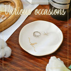 InnoBeta Jewelry Tray, Initial Ring Dish, Ceramic Trinket Dish, Letter T - Image 4