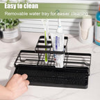 Toothbrush Holders Toothpaste Organizer Bathroom Accessories, Matte Black - Image 3