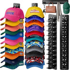 2 Pack Hat Organizer for Baseball Caps, Detachable DIY Hat Rack for Wall Hat Holder Hold up to 22 Hats, Baseball Cap Organizer Cap Holder Hat Hangers for Wall Closet Door Bedroom (C-Black) by Hatisan