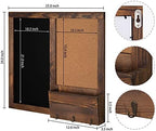 MyGift Rustic Dark Brown Wood Wall-Mounted Chalkboard with Cork Board, Mail Sorter, & Key Hooks - Image 5