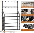 OYREL Shoe Rack, 5 Tier Shoes Storage Organizer with Hooks and Side Pocket - Image 3