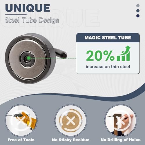 Neosmuk Magnetic Hooks Steel Tube Design for Cruise,40lb+ Gunmetal,10 Pack - Image 3