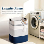 Laundry Hamper, 95L Tall Laundry Basket with Leather Handles, Rectangle Large Clothes Hamper for Organizing, Cotton Woven Laundry Baskets Storage Hampers for Bedroom, Nursery, Living Room - Image 4