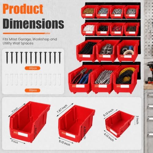 14pc Wall-Mounted Organizer V1 V2 V3 Master Combo Set Red - Image 2