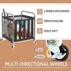 STORAGE MANIAC Ball Storage Bin Rolling Sports Ball Cart, Metal Garage Organizer Sport Rack Basketball Storage Cage for Garage or Gym, Indoor & Outdoor Sports Equipment Organizer - Image 3