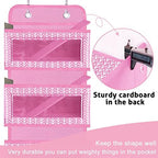 Over The Door Hanging Organizer with 5 Large Pockets - Wall Mount Pantry Storage with 2 Big Metal Hooks for Baby Girl’s Diapers Closet, Bathroom, Nursery, Bedroom, Dorm, Baby, Kids Toys (Pink) - Image 4