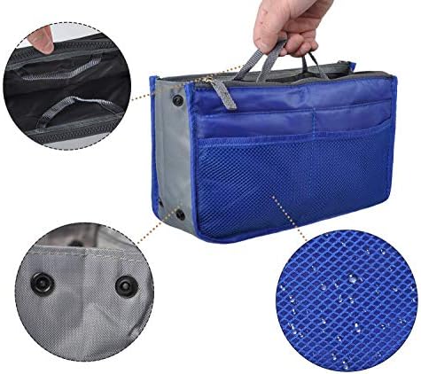 Vercord Purse Organizer Insert for Handbags Bag Organizers Inside Tote Pocketbook Women Nurse Nylon 13 Pockets Royal Blue Small - Image 5