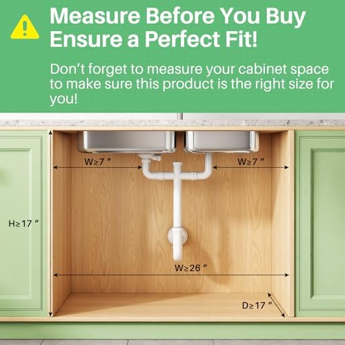 Kitstorack Under Sink Organizer, 2-Pack 3-Tier Height Adjustable Thickened Metal Pull out Cabinet Organizer Shelf, Slide out Storage Drawer Rack for Bathroom Kitchen Pantry Home Organization, Green - Image 2