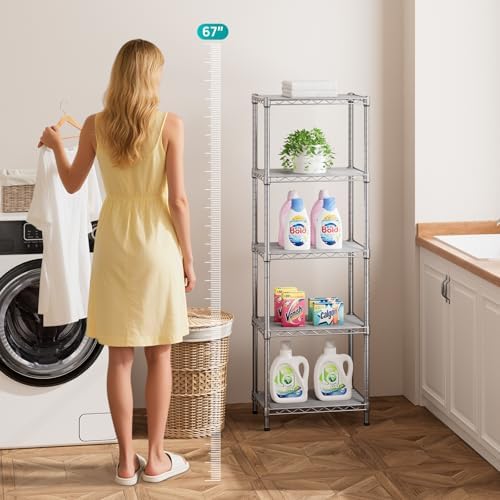 SINGAYE Metal Shelves Wire Shelving Storage Standing Adjustable Shelf Unit - Image 7
