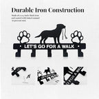 Dog Leash Holder for Wall, Key Holder Mount with 5 Metal Hooks, Pet Leash and Key Organizer, Screw Mounted Rack for Leashes Keys Collars, Entryway Garage Mudroom - Image 3
