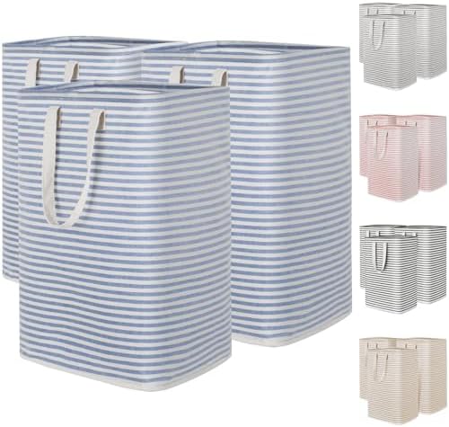 Lifewit 3 Pack Laundry Basket 80L Each, Collapsible Clothes Hamper with Reinforced Handles, Freestanding Waterproof Design for Bedroom and Laundry Room, Blue 240L Total | Foldable Washing Hamper, Dirty Clothes Basket, Laundry Bin for Storage, Clothes a... by Lifewit