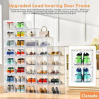 Clemate Upgraded X-Large Shoe Storage Box,8 Pack,Shoe Box Clear Plastic Stackable,Drop Front Shoe Box with Clear Door,Shoe Organizer and Shoe Containers For Sneaker Display,Fit up to US Size12 - Image 5