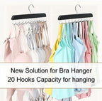 Tank Top Hanger with 40 Hooks for Closet Organizer, Premium Wood Bra Hanger | 2 Pack Foldable Space Saving Hangers Closet Organizers and Storage, Closet Accessories Multi Hook Hanger for Dorm & Apartment - Image 2