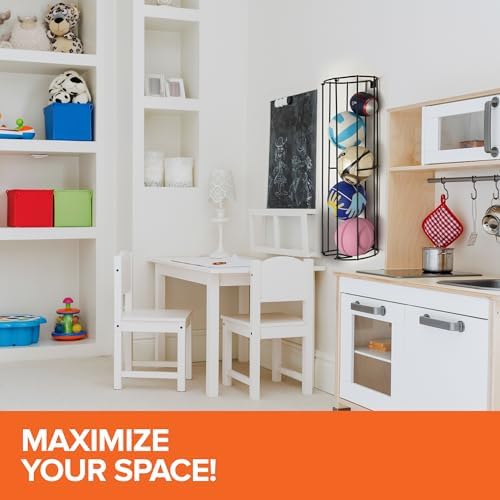Vertical Ball Storage Rack, Wall-Mounted Garage Sports Equipment Organizer, Soccer Ball, Volley Ball, Football, and Basketball Holder, Space-Saving Vertical Ball Rack for Garage, Gym, or Playroom - Image 7