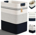 Laundry Hamper, Cotton Rope Laundry Basket with Leather Handles, 21.1-Gallon/80 L Large Clothes Hampers for Laundry, Woven Laundry Baskets for Blankets, Clothing, Bedroom, Living Room, Nursery by ARATECHOME