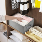 DIMJ Trapezoid Storage Bins for clothes - 6 Packs Closet Organizers and Storage Baskets, Foldable Closet Baskets with Handles and Divider, Closet Storage Bin Toybox for Shelves Living Room Bedroom - Image 6