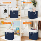 TasticTotes Laundry Basket 3-Pack, Laundry Hamper, 125L-Blue - Image 5