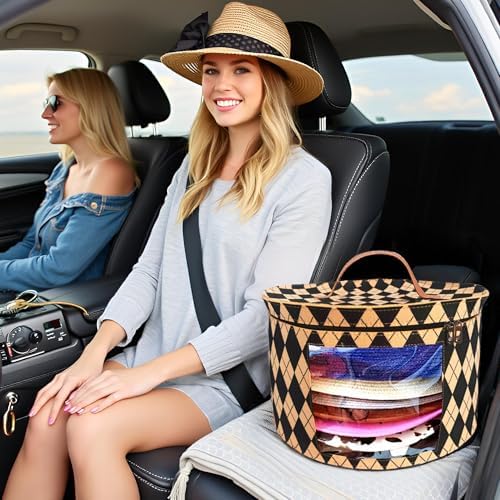 Hat Boxes for Women Storage16.93 D*10.24" H Mens Caps Case Closet Organizer - Image 5