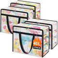 4 Packs 40L Clear Under Bed Storage Containers, Large Clothes Storage Bags by Unknown