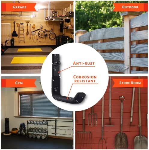 4 Inch Garage Hooks Heavy Duty, Utility Wall Mount Ladder Hooks - Image 5
