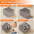 Aokeyee 2 Pack Shoe Organizer for Closet, Stackable Shoe Storage Box, Grey - Image 6