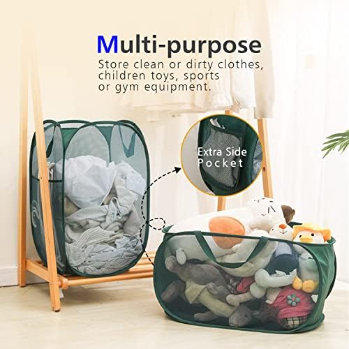Sturdy Mesh Laundry Hamper Basket Bag,collapsible Pop up for Laundry Room - Image 4