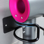 YIGII Universal Hair Dryer Holder, Wall Mounted Adhesive Rack, Black - Image 2