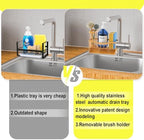 Fssvcd Maifan Sink Caddy Sponge Holder for Kitchen with Brush Holder and Stainless Steel Self Drain Tray, Rustproof Kitchen Sink Organizer for Sponge, Soap Dispenser Storage Accessories - Image 4
