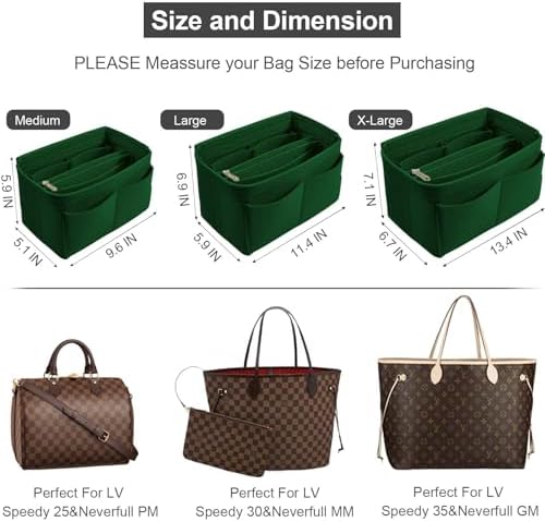 OMYSTYLE Purse Organizer Insert, Felt Tote Bag Organizer Insert with 5 Sizes, Handbag Dividers for Inside Purse, Compatible with Longchamp, Neverful, Speedy and More - Image 2