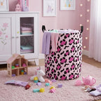 Baby Laundry Basket Baby Nursery Hamper Kids Laundry Basket Toy Storage Bin for Boys Room Decor Gift Baskets for Bedroom Bathroom(Leopard) - Image 5