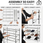 4-Tier Free-Standing Shoe Rack, Large Capacity, Space-Saving Organizer - Image 5