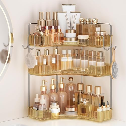3 Tiers Bathroom Corner Organizer,Bathroom & Kitchen Storage Tray by Kinkota
