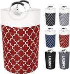 Fabspace Large Laundry Basket Laundry Hamper Bag Washing Bin Clothes Bag Collapsible Tall with Handles Waterproof Travel Bathroom College Essentials Storage for College Dorm, Family, 82L (Red) by Fabspace