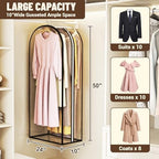 Garment Bags for Hanging Clothes 50” Long, Ultra Clear Suit Bags for Closet Storage, Moving Organization, Travel Covers with 10" Gussets for Coat, Dress, Shirt and Sweater - 2 PCS - Image 2