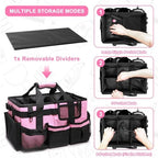 Large Wearable Cleaning Caddy Bag, Pink Tool Bag with Adjustable Shoulder Straps & Divider, 14 inch Cleaning Supplies Organizer for Housekeepers & Cleaners - Image 3