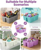 4 Pack Portable Shower Caddy, Integrated Handle, Reinforced Plastic, Organizer Storage Bathroom Supplies and Beauty Products, Cleaning Supplies, Shower Basket for Home, Dorm, Shelf and Cabinet - Image 6