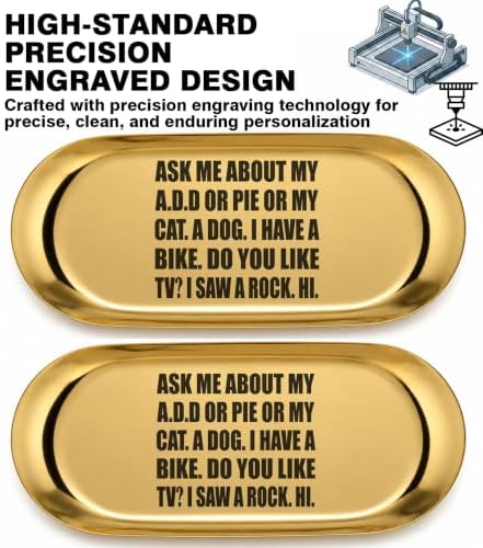 Pawpy Mate Oval Gold Catchall Trays, Stainless Steel, 7x3 Inch, Set of 2, Vanity and Decorative Tray, Rust Resistant, Stackable, Modern Polished Finish, for Bathroom, Nightstand and Entryway - Image 6