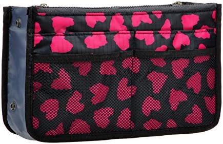 Vercord Purse Organizer Insert for Handbags Bag Organizers Inside Tote Pocketbook Women Nurse Nylon 13 Pockets Rose Heart Medium - Image 2